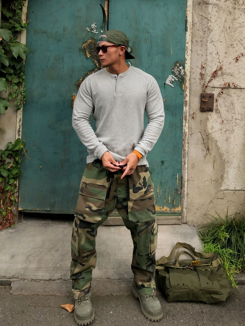 BS亨利领华夫格消防长袖T 男款运动户外休闲透气修身