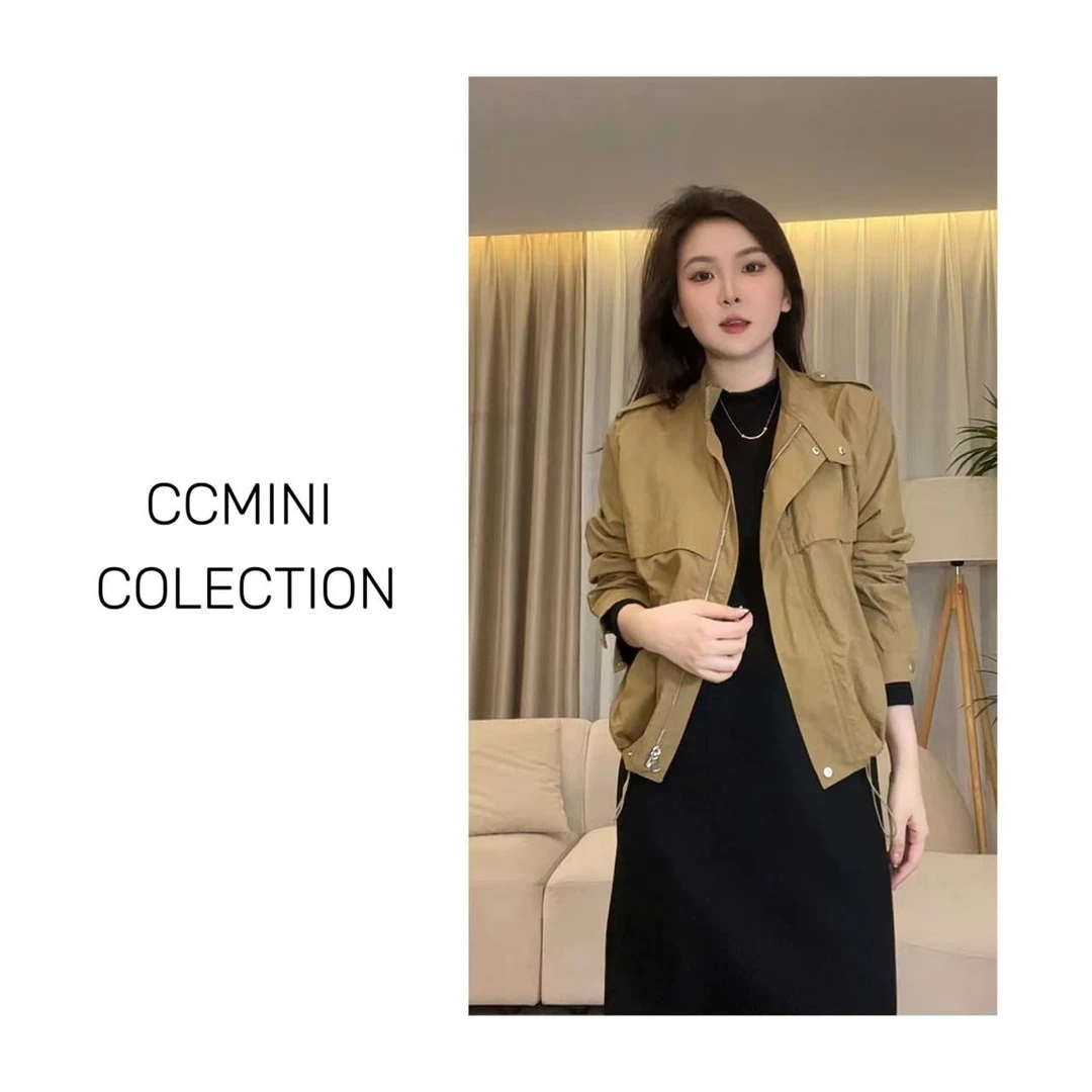 纯纯定制 秋季百搭拉链夹克 下摆抽绳设计小立领外套