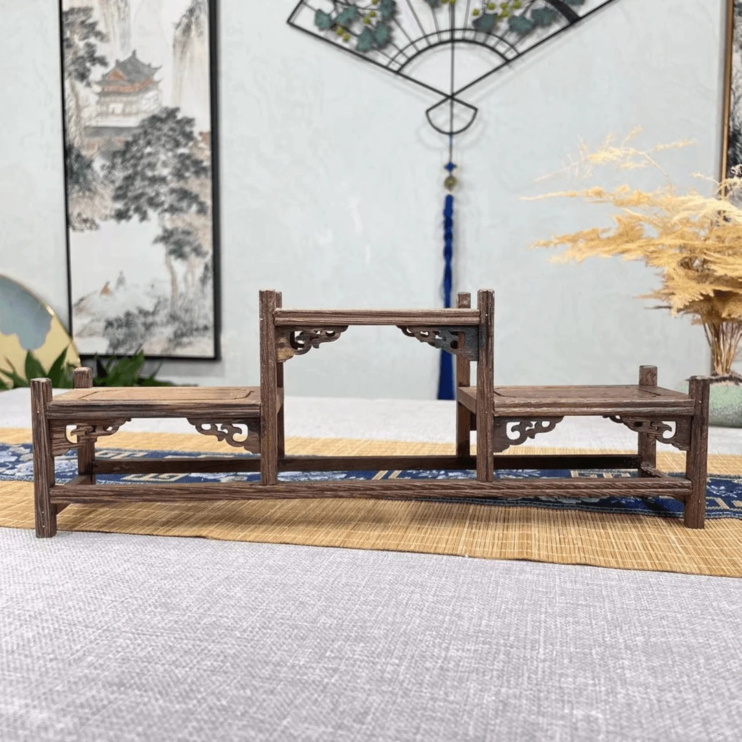 【粉丝专属】冠军台34x7x12博古架多宝阁摆件新中式雕刻
