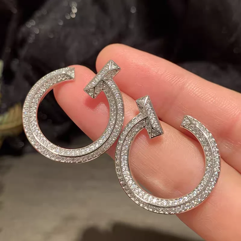 铜合金耳饰 毒饰高定   定制满钻C圈耳饰KG8273