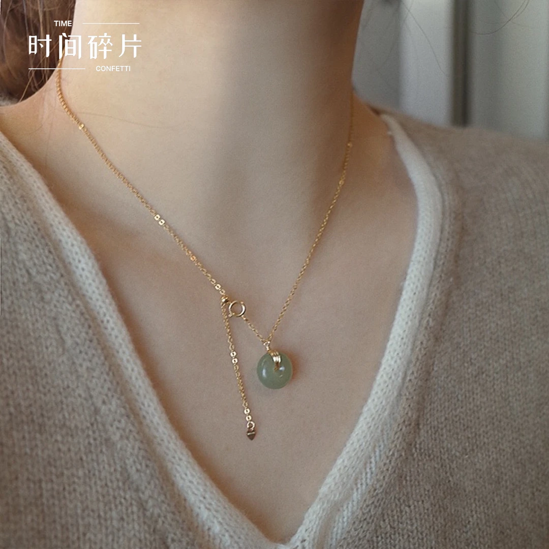 铜合金项链 【孙二娘】翡-无金属珐琅简约气质吊坠项链TC 1220