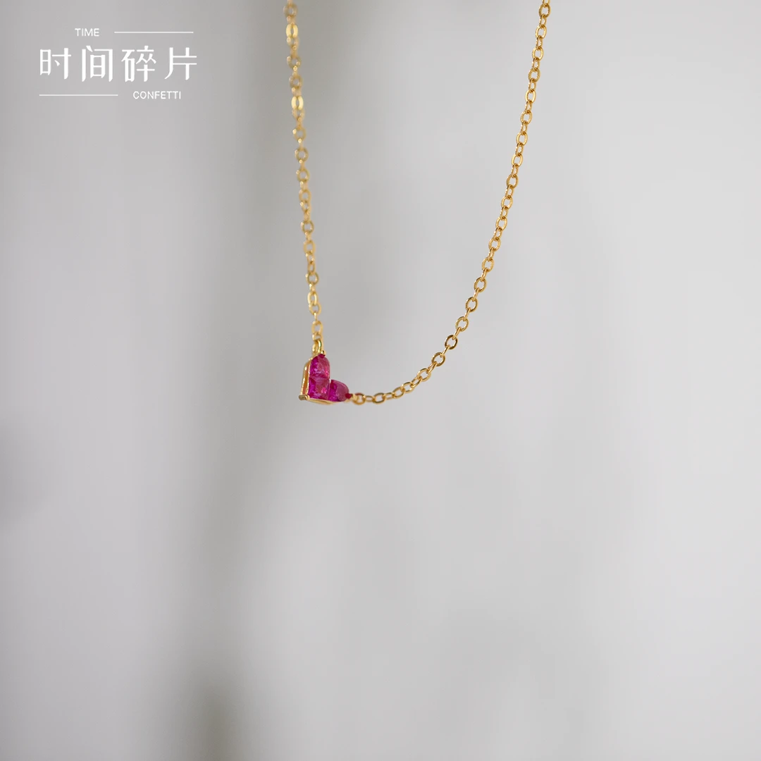 坠链均925银 【孙二娘】百搭ins风小清新精致爱心吊坠项链TC 5688