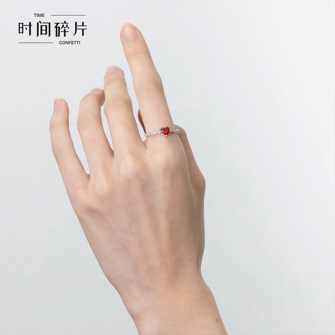 925银戒指 【孙二娘】优雅小清新爱心心形开口戒指TC 7033