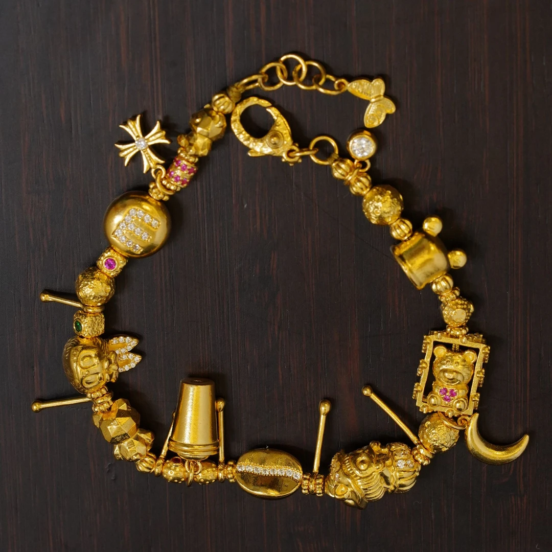 【琪琪专属】足金999潮玩咖啡m豆拉布布手链