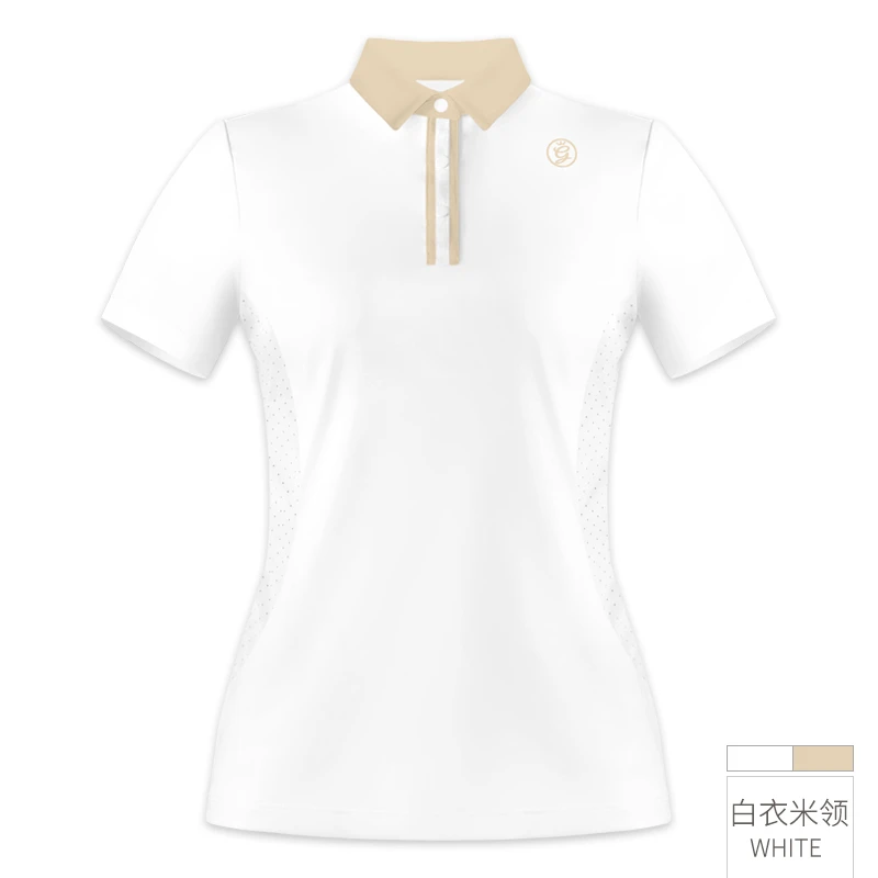 科耳吉高尔夫服装情侣款显瘦透气白色女装短袖t恤户外运动POLO衫