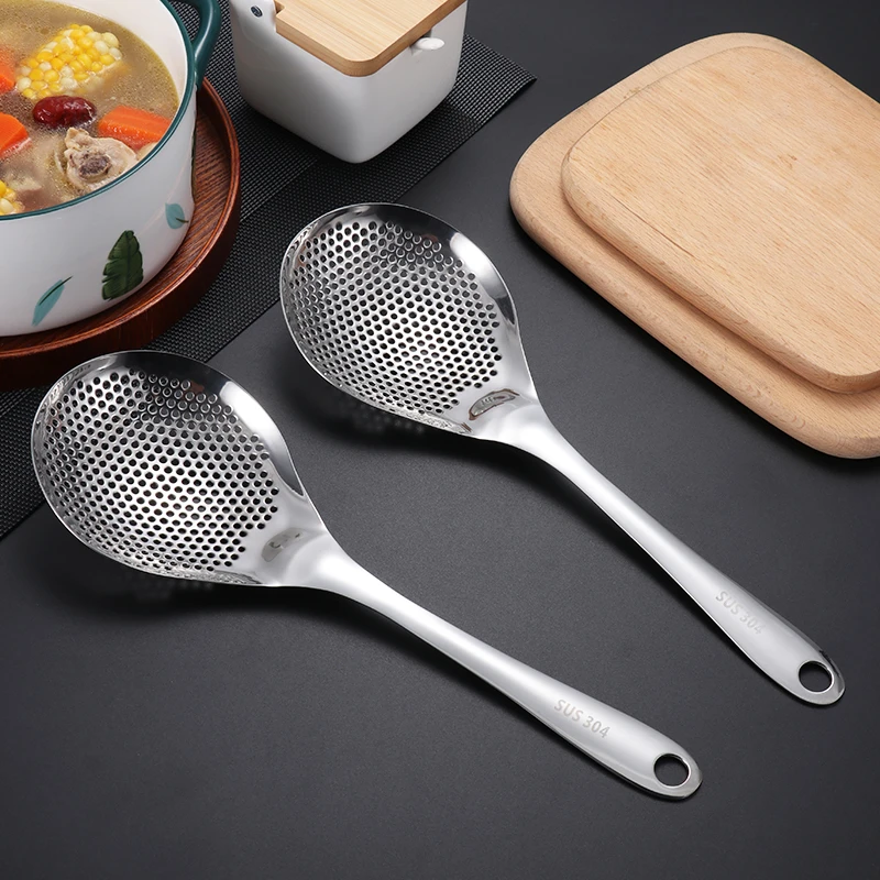 304不锈钢捞面漏勺沥水家用笊篱商用捞勺厨房捞饺子过滤网加厚