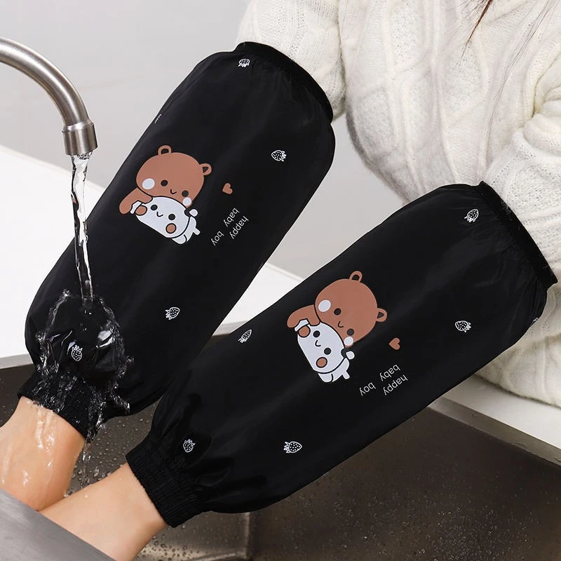 冬季加长款防油污袖套厨房家务护袖工作耐脏袖筒男女防水防油袖套