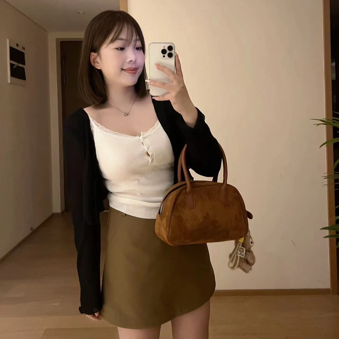 【24款秋系】美拉德系棕色显瘦复古半裙