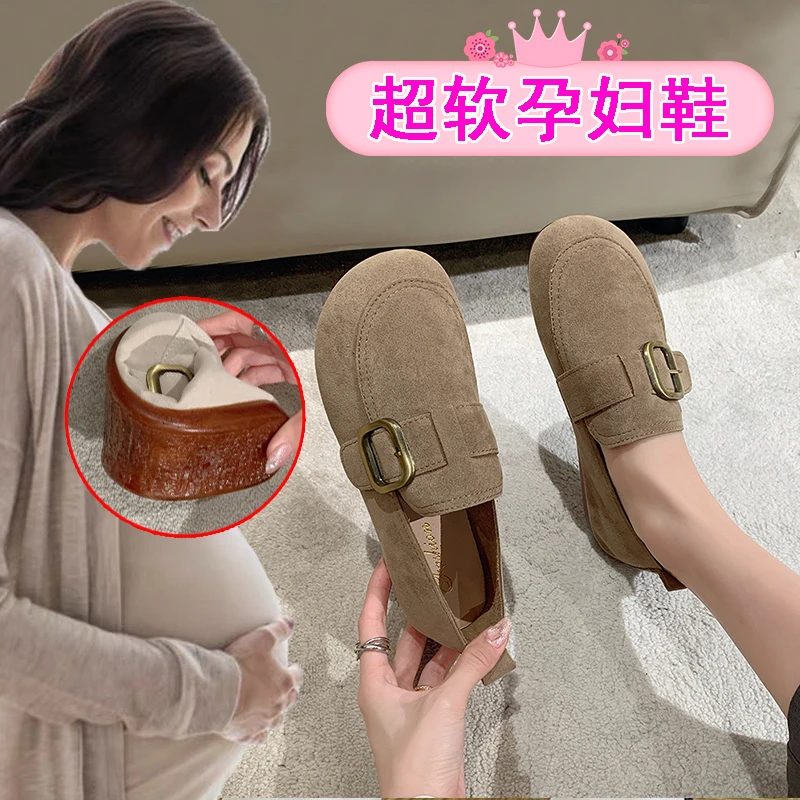 超软底孕妇鞋子一脚蹬舒适防滑休闲布鞋不累脚散步鞋外穿单鞋秋季