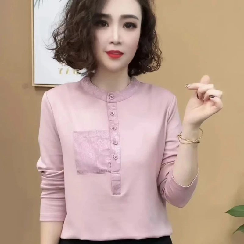 2024秋冬新款时尚休闲纯色洋气圆领百搭显气质减龄长袖小衫上衣
