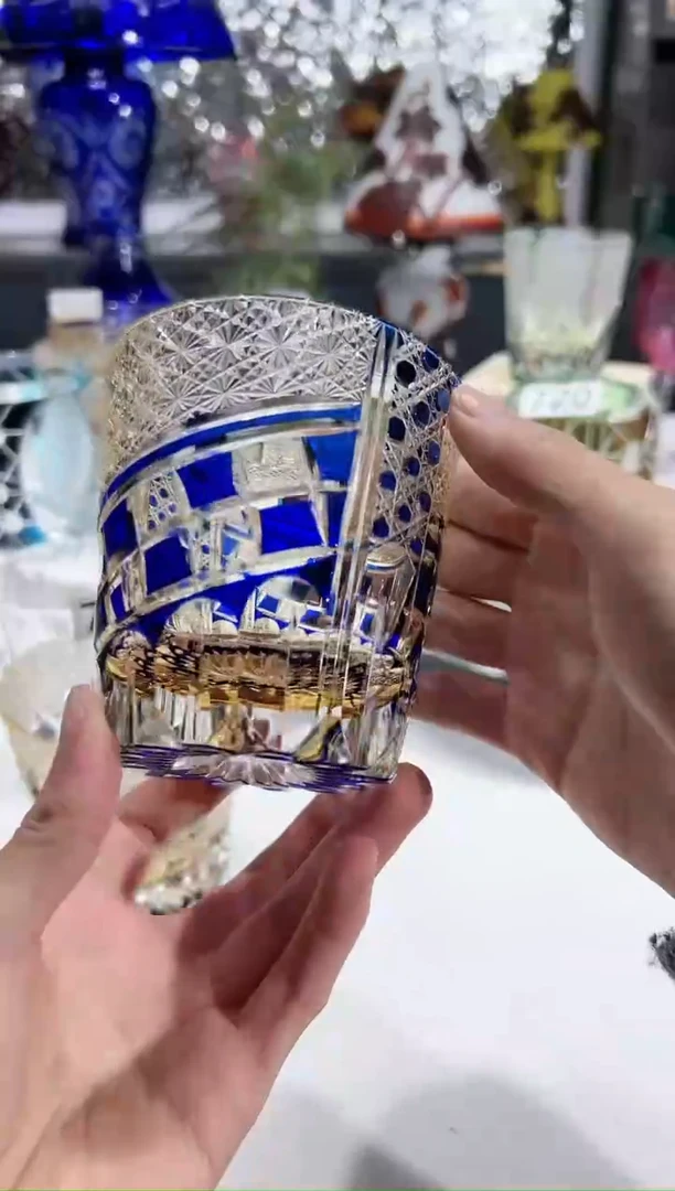 【闪购商品】水晶玻璃微瑕蓝野口793