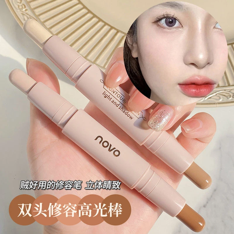 阿文专属 novo修容高光棒一体双头笔阴影鼻影脸部提亮美颜脸型~
