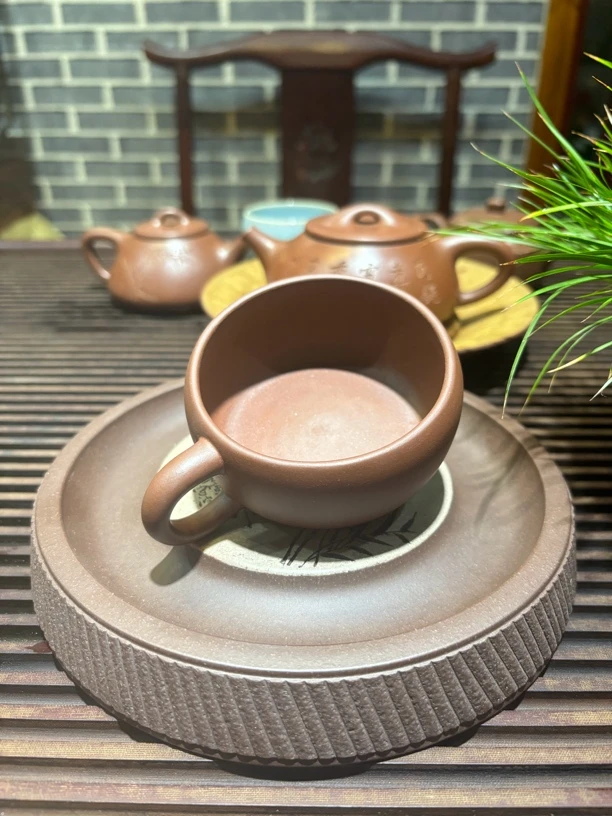 宜兴紫砂原矿底槽青半手工制作而成《咖啡杯》容量150毫升