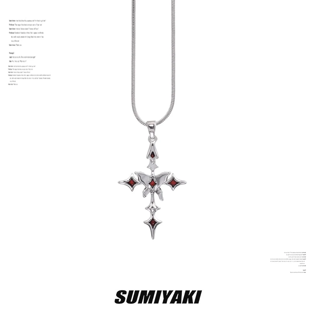 铜合金合成锆石项链 SUMIYAKI朋克蝴蝶项链 救赎之蝶