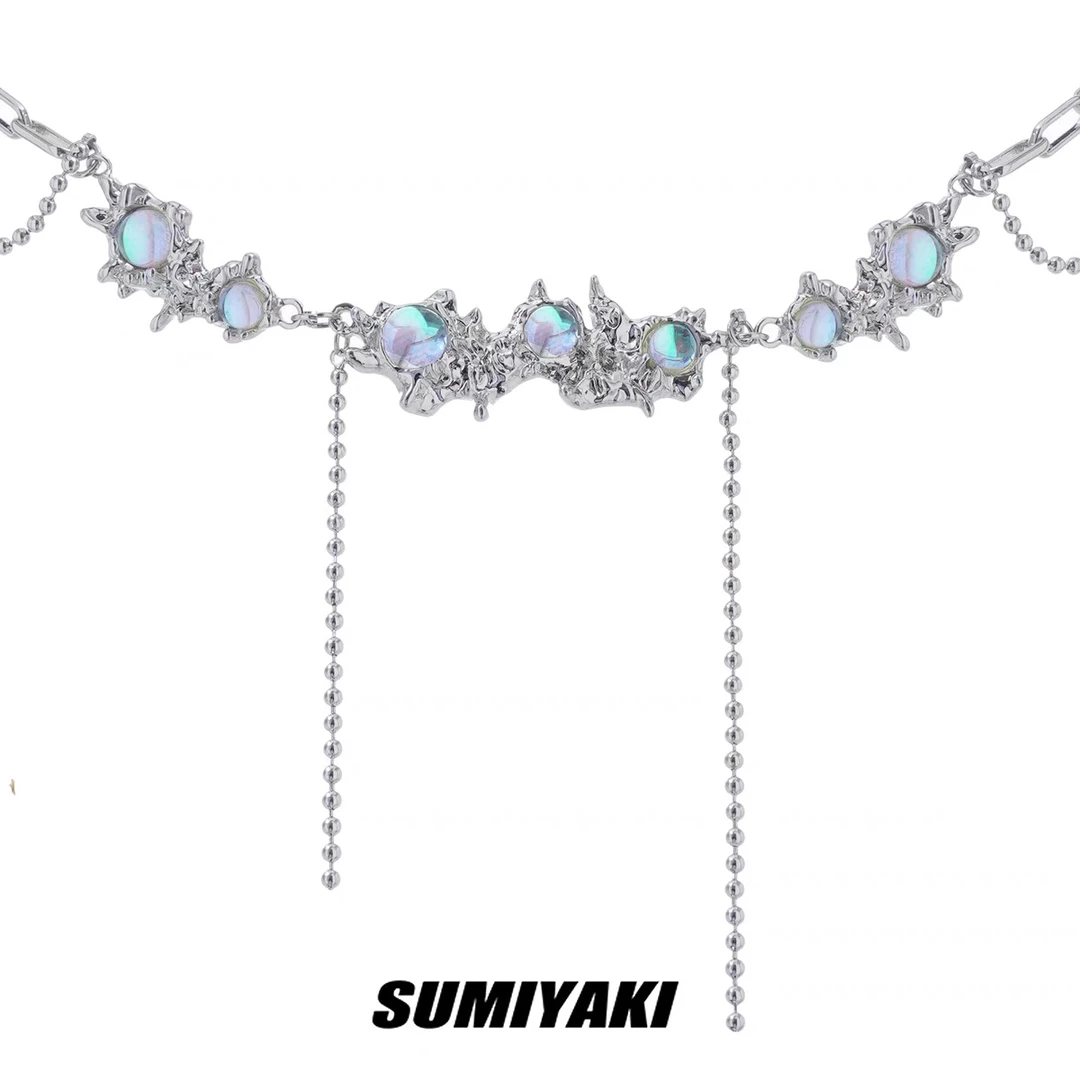 铜合金合成锆石项链 SUMIYAKIins气质时尚月蚀系列项链小众女