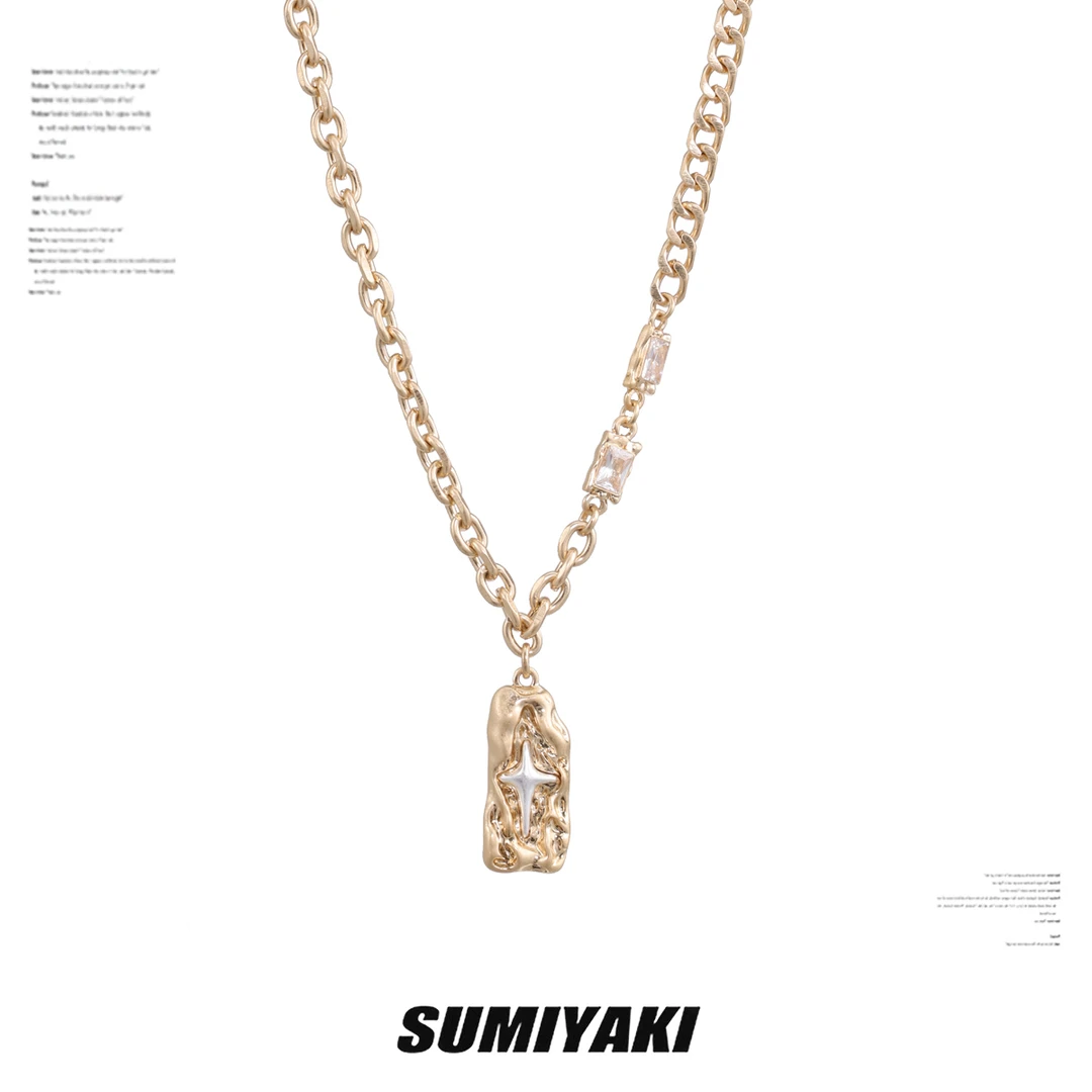 合金合成锆石项链 SUMIYAKI 芒星符文石系列百搭项链