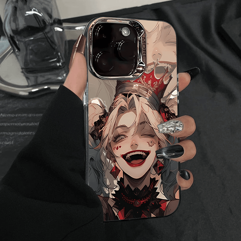 小丑女适用苹果15promax手机壳女动漫iphone14pro电镀圈彩银创意