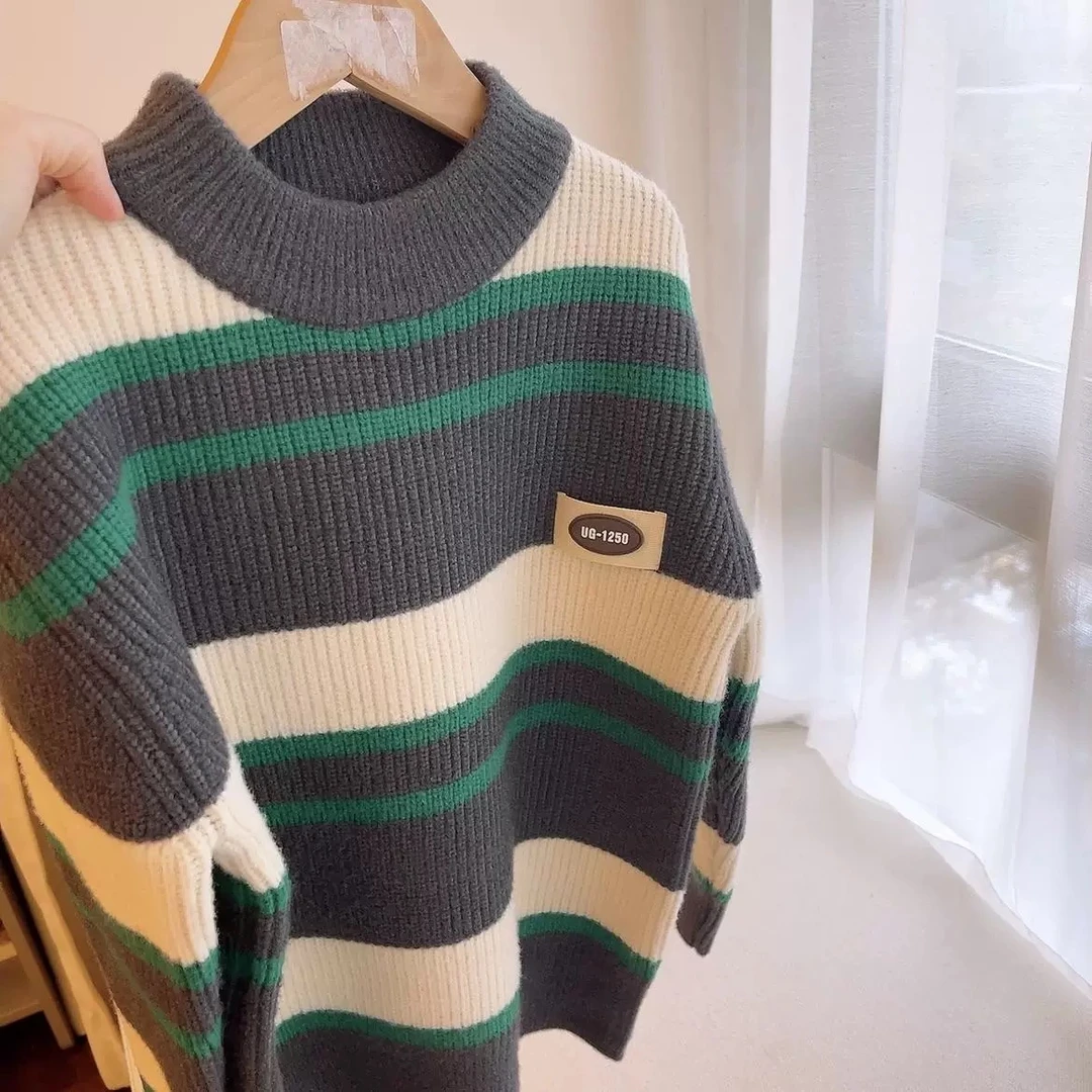 男童毛衣2025秋冬新款中大童洋气百搭针织衫韩版加厚保暖套头毛衣
