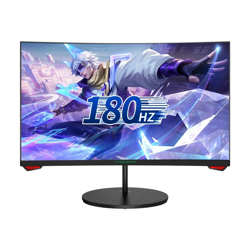泰坦军团P24W3G 24英寸1K180Hz 电竞1ms曲面电脑显示器