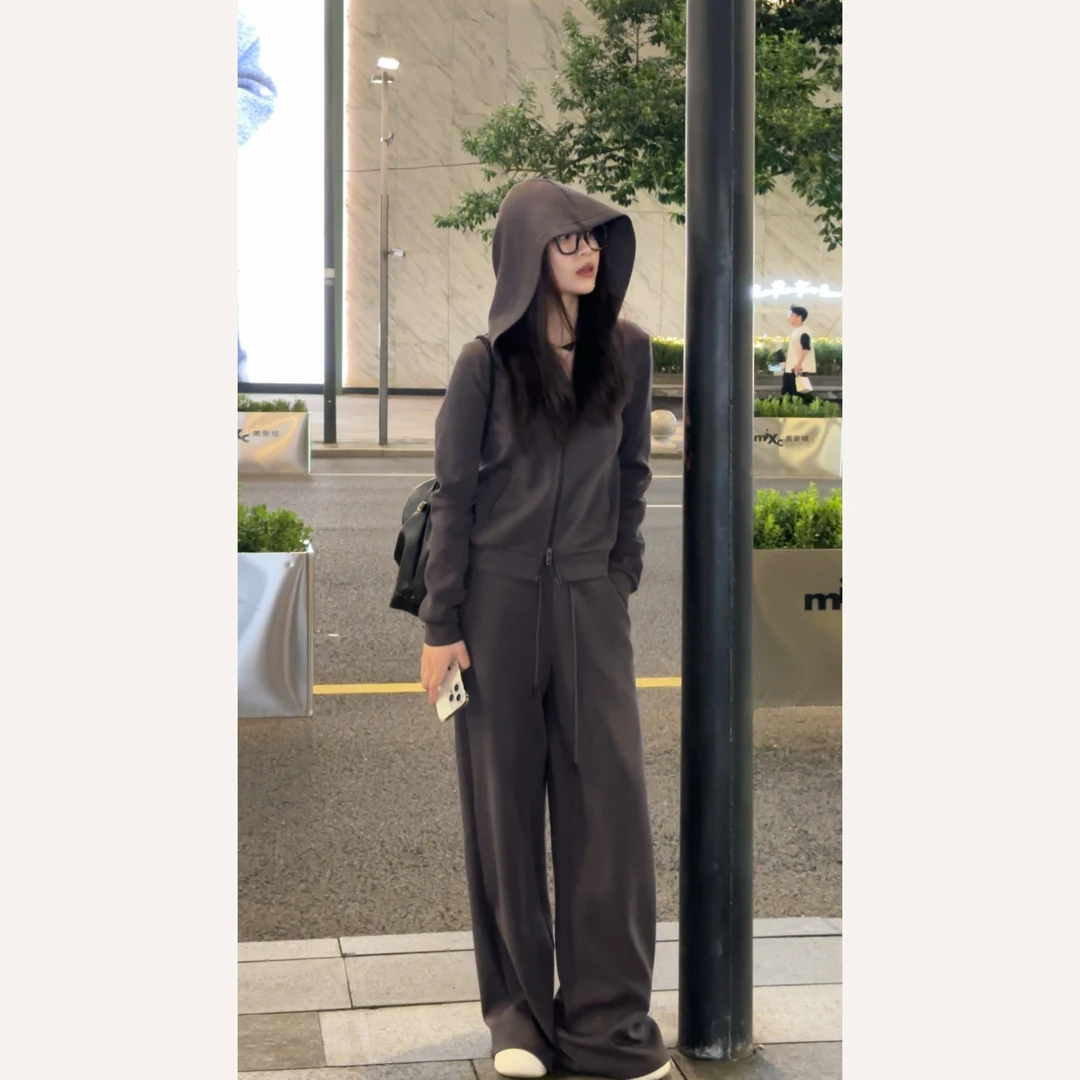 YUKI【单上衣链接】纤腰连帽贴合身材设计休闲气质运动时尚显瘦套装