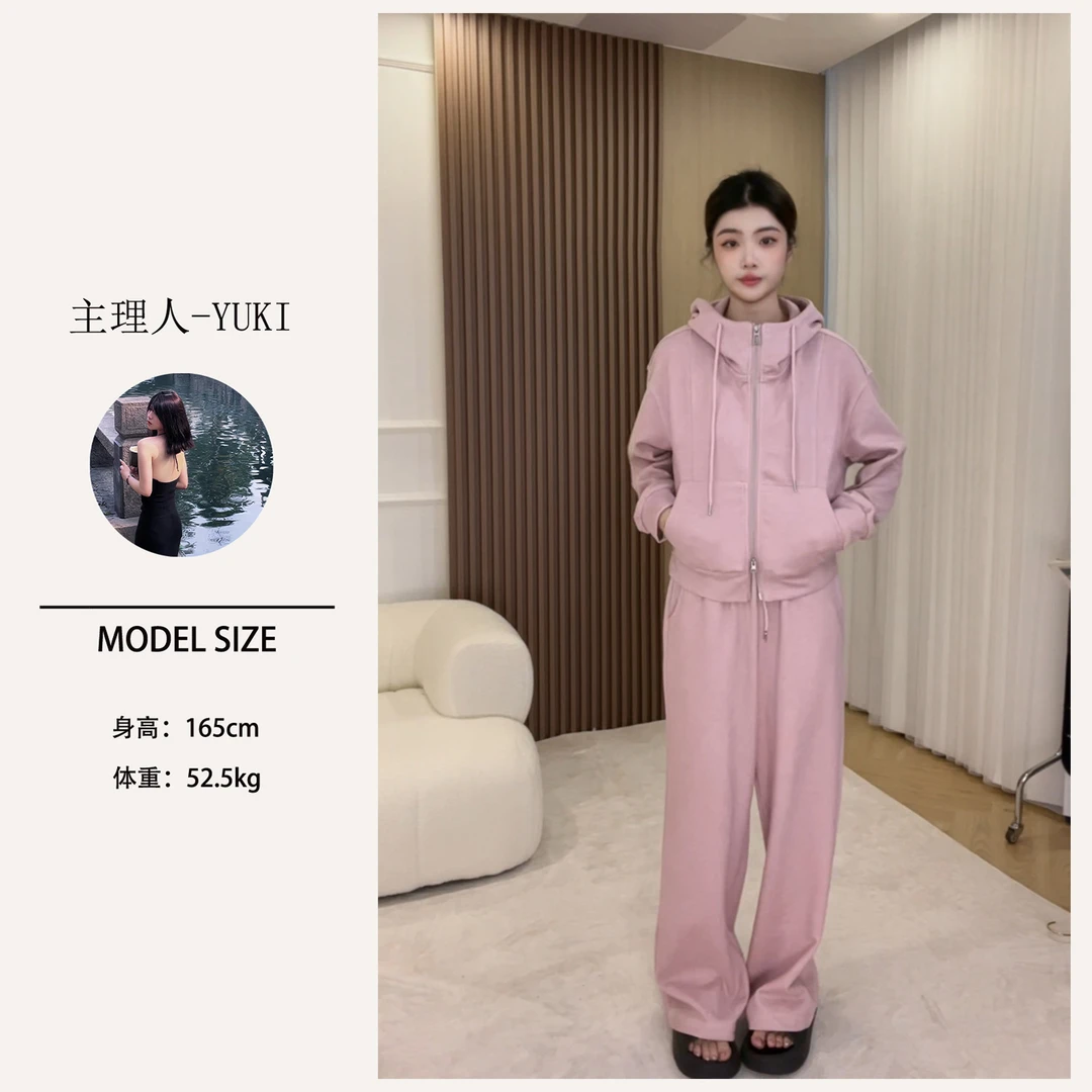 【YUKI】美莉诺高克重面料卫衣套装时尚运动休闲连帽卫衣两件套