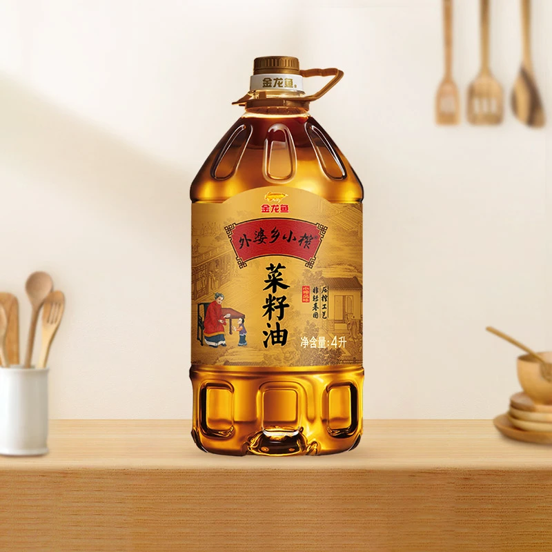 金龙鱼外婆乡小榨菜籽油4L 物理压榨非转基因麻辣鲜香桶装5L