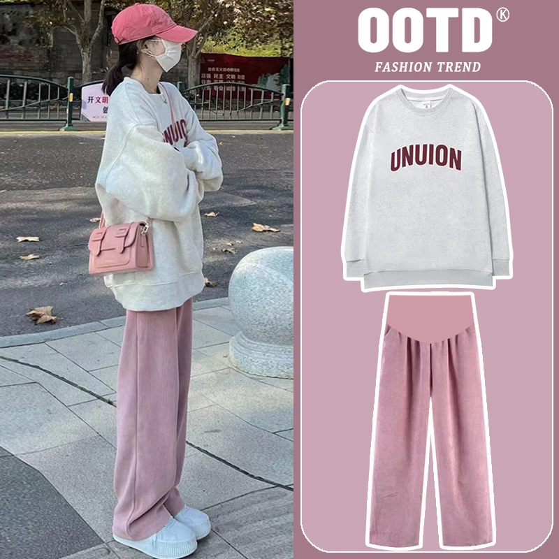 春夏款时髦孕妇装新款2025网红款时尚洋气休闲款宽松春秋显瘦卫衣