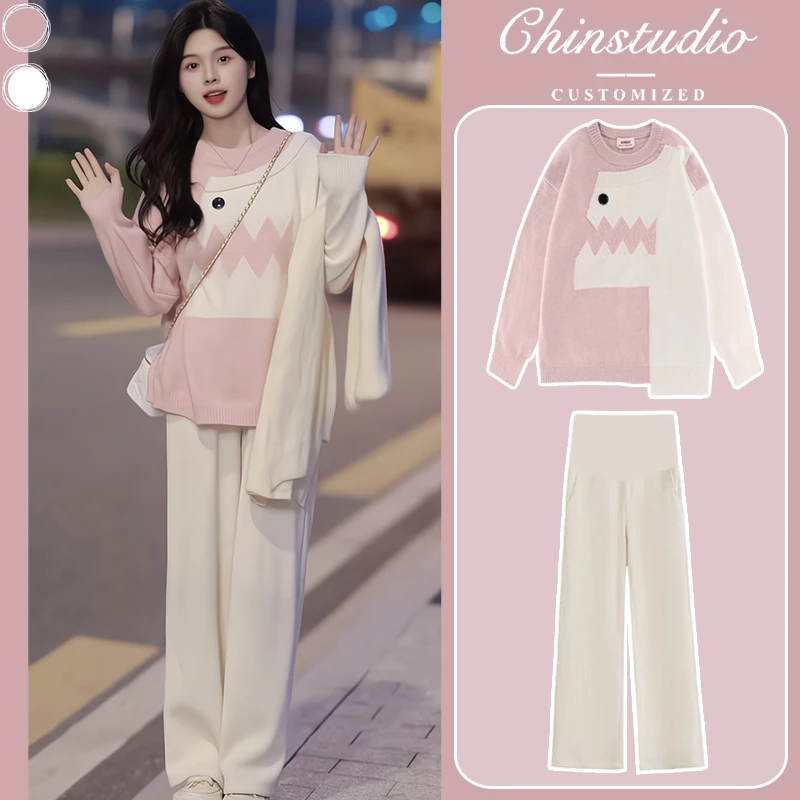 孕妇秋装宽松2025新款衣服上衣薄毛衣装时尚小个子孕妇毛衣女春秋