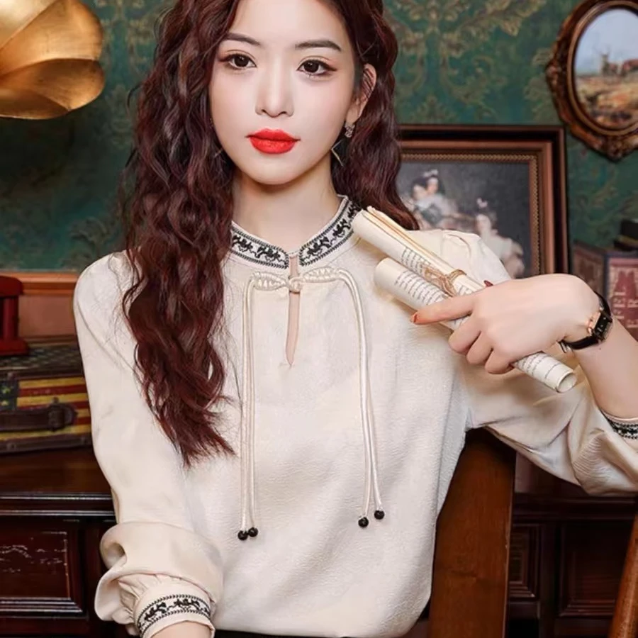 【木瑶女装】2025新款国风盘扣设计感复古百搭时尚修身显瘦气质上衣