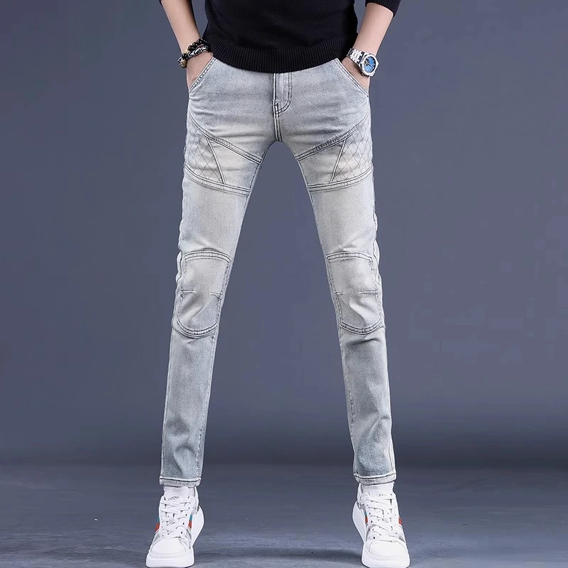 【JJ】春夏爆款男士潮牌韩版弹力潮流新款百搭休闲宽松直筒牛仔裤