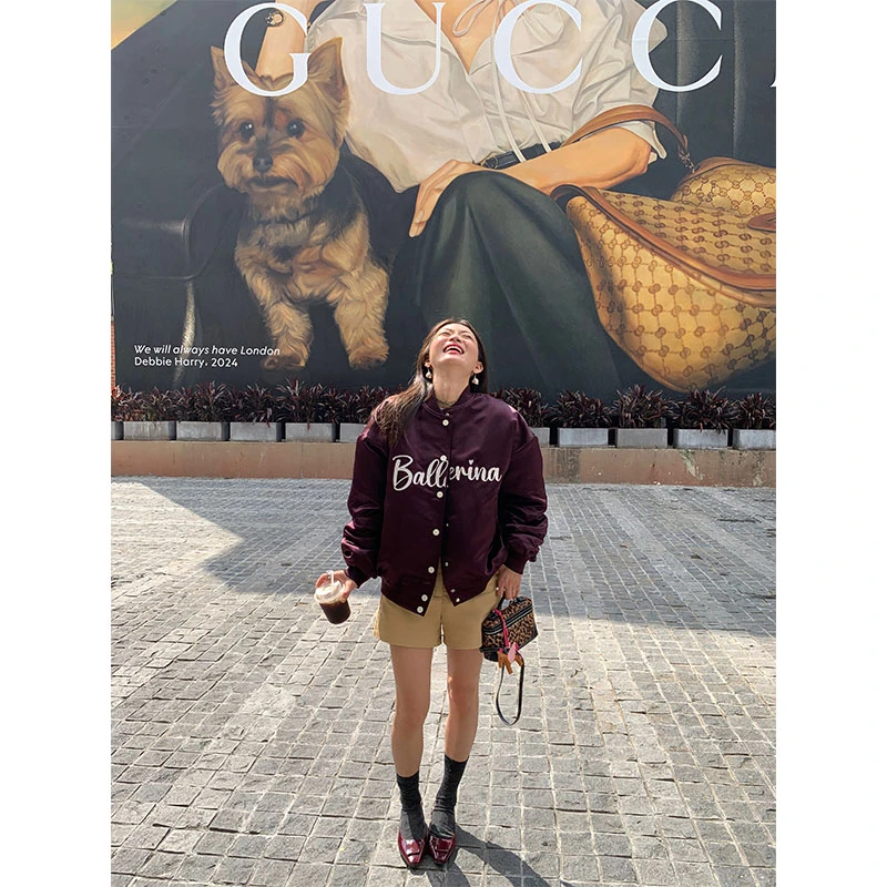 落落狷介 棒球服外套女2025年新款早春加厚短外套小个子chic外套