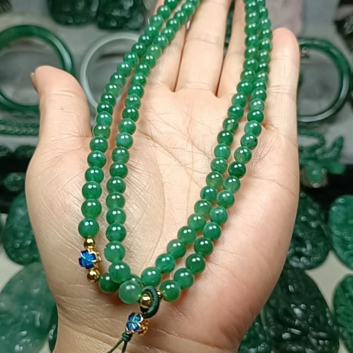 独山玉珠串108☆6未镶嵌