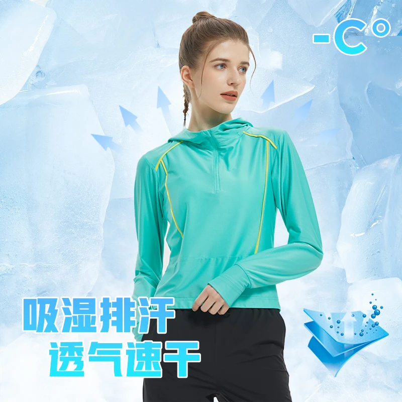 纳趣户外时尚跑步运动速干T恤弹力透气排汗带帽速干衣健身上衣