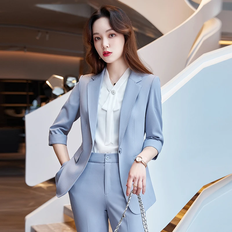 七分袖西装外套女2025春秋新款休闲西服上衣韩版气质修身职业正装