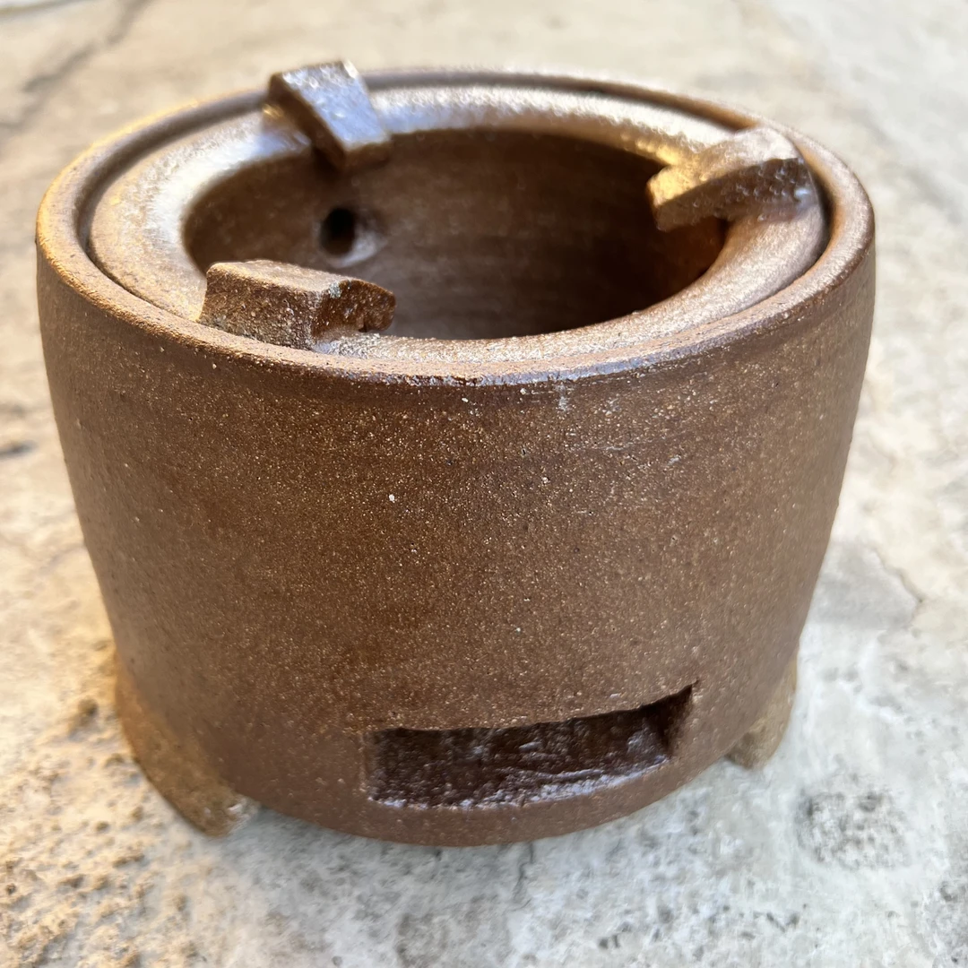 【粗陶炭火煮茶炉】茶道粗陶炭火炉果木炭电炉盘中式复古