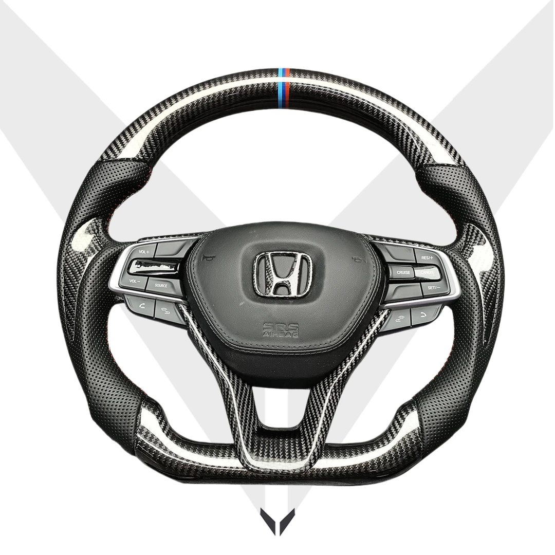 适用本田十代半10代雅阁碳纤维方向盘/英仕派碳纤维/碎碳改装定制