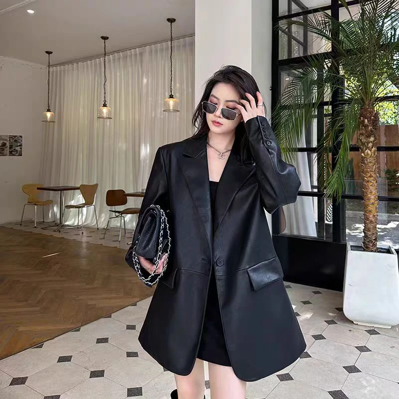 美拉德皮衣外套女款爆款2025新款高贵上档次皮衣西装外套女网红款