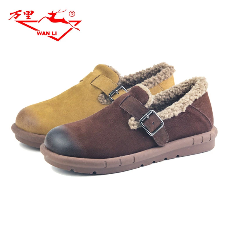 万里新款舒适平底女鞋加绒棉鞋套脚休闲鞋百搭圆头低帮鞋SYT6857