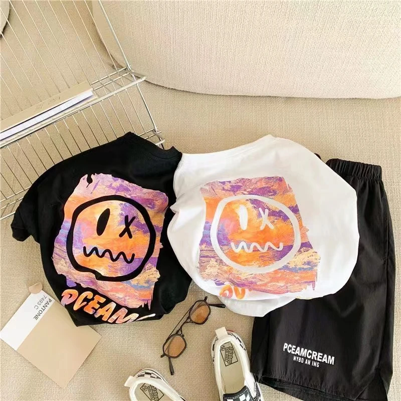 纯棉宝宝儿童帅气卡通短袖T恤衫2025新款男女中小童装上衣夏装ins