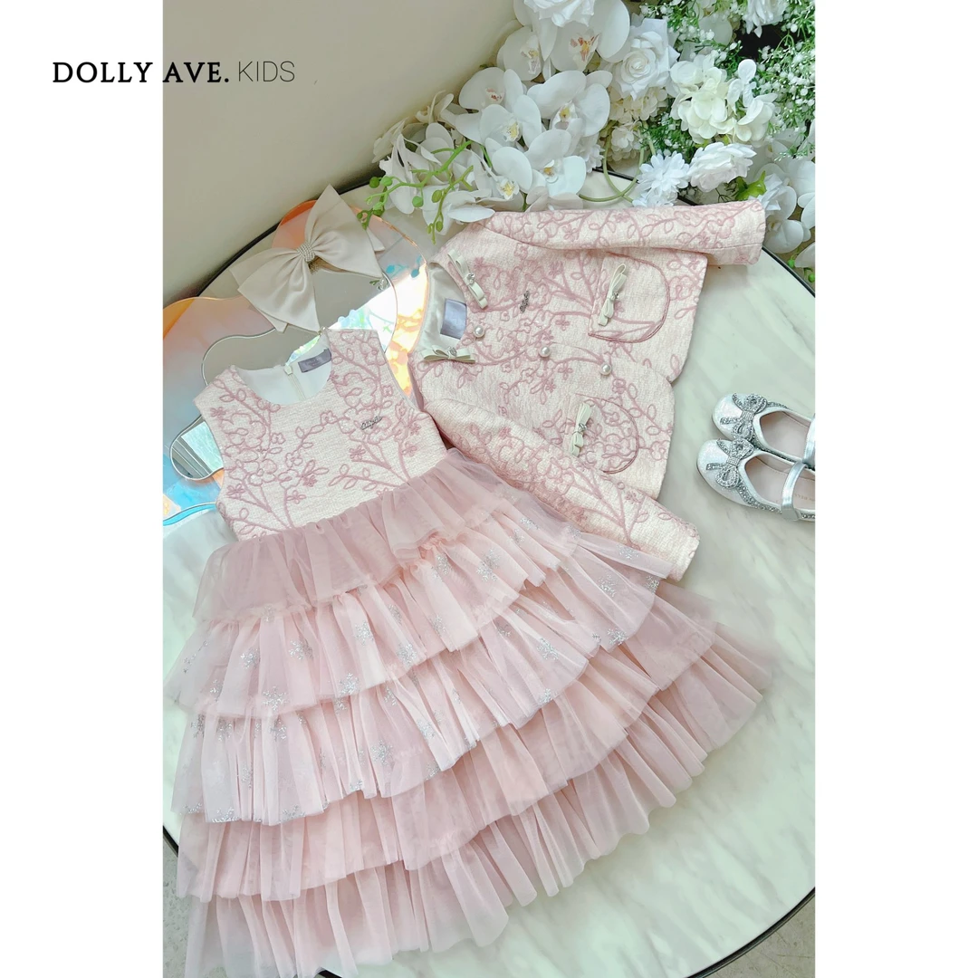 【现货】Dolly Ave 花夕 甜美女童蝴蝶小香风高定蛋糕公主裙套装