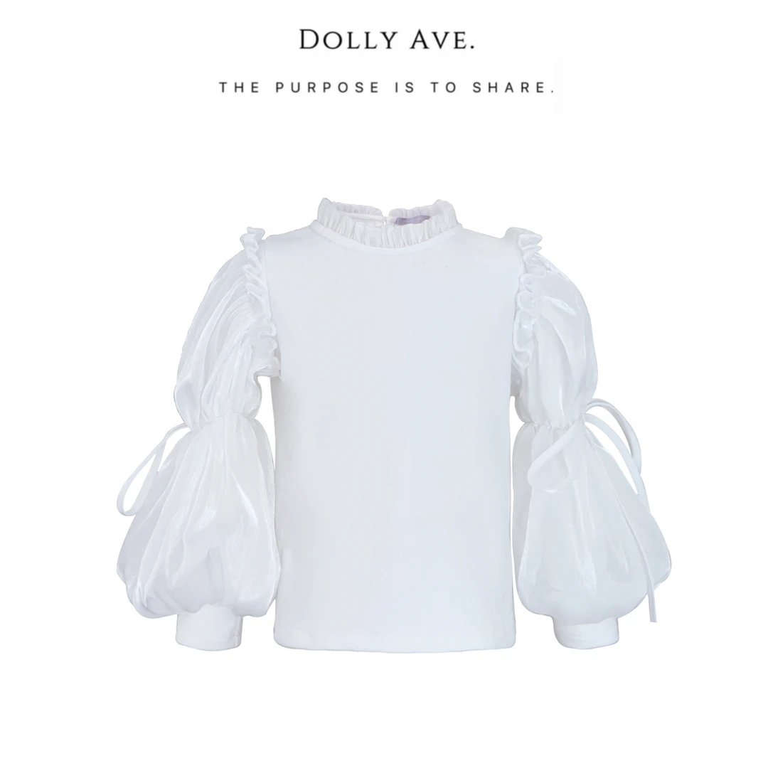 【狂欢季】Dolly Ave 星月皎洁女童泡泡袖蝴蝶结亲子打底衣单穿长袖