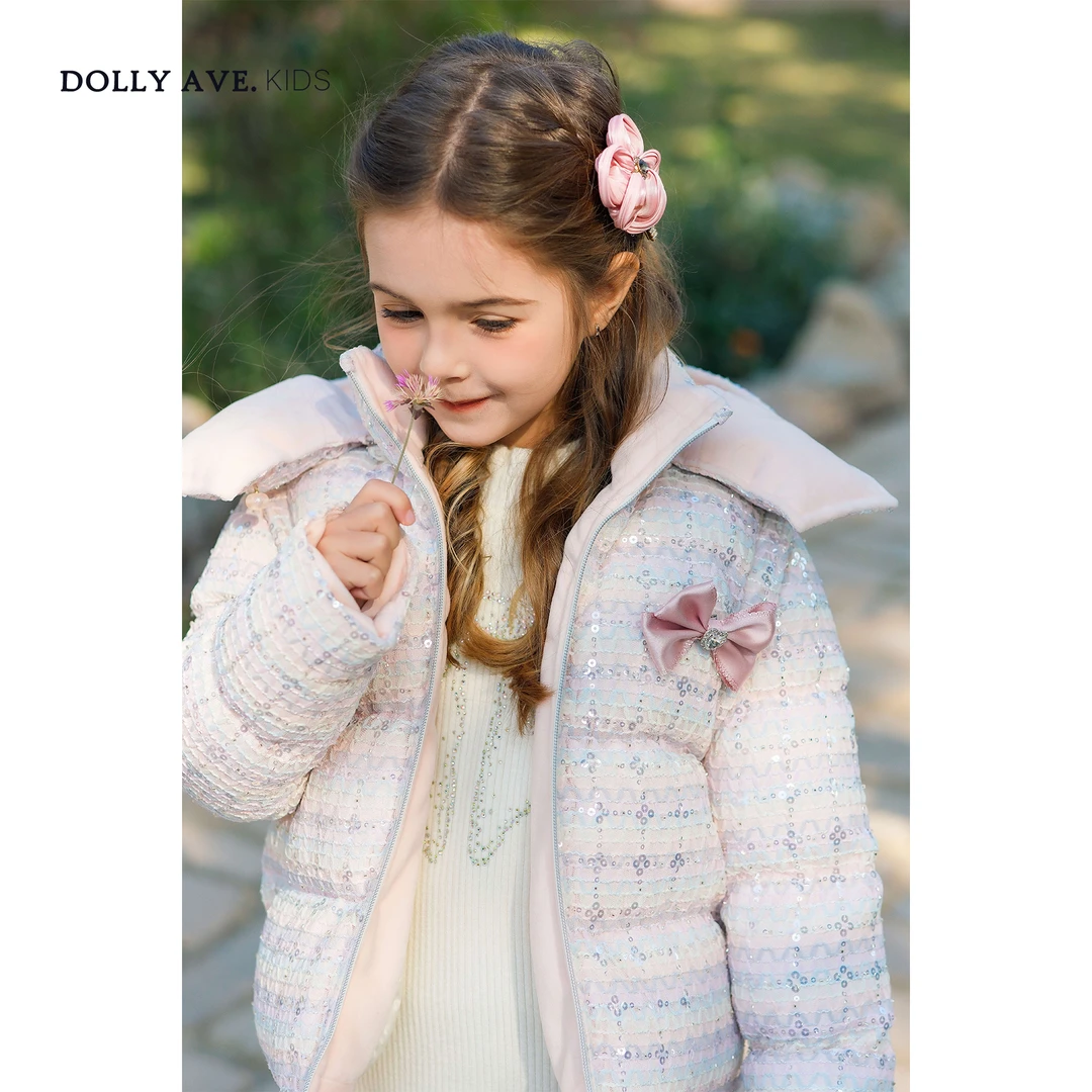 【惊喜时刻】Dolly Ave 美姿 90白鸭绒定制面料女童公主风羽绒服