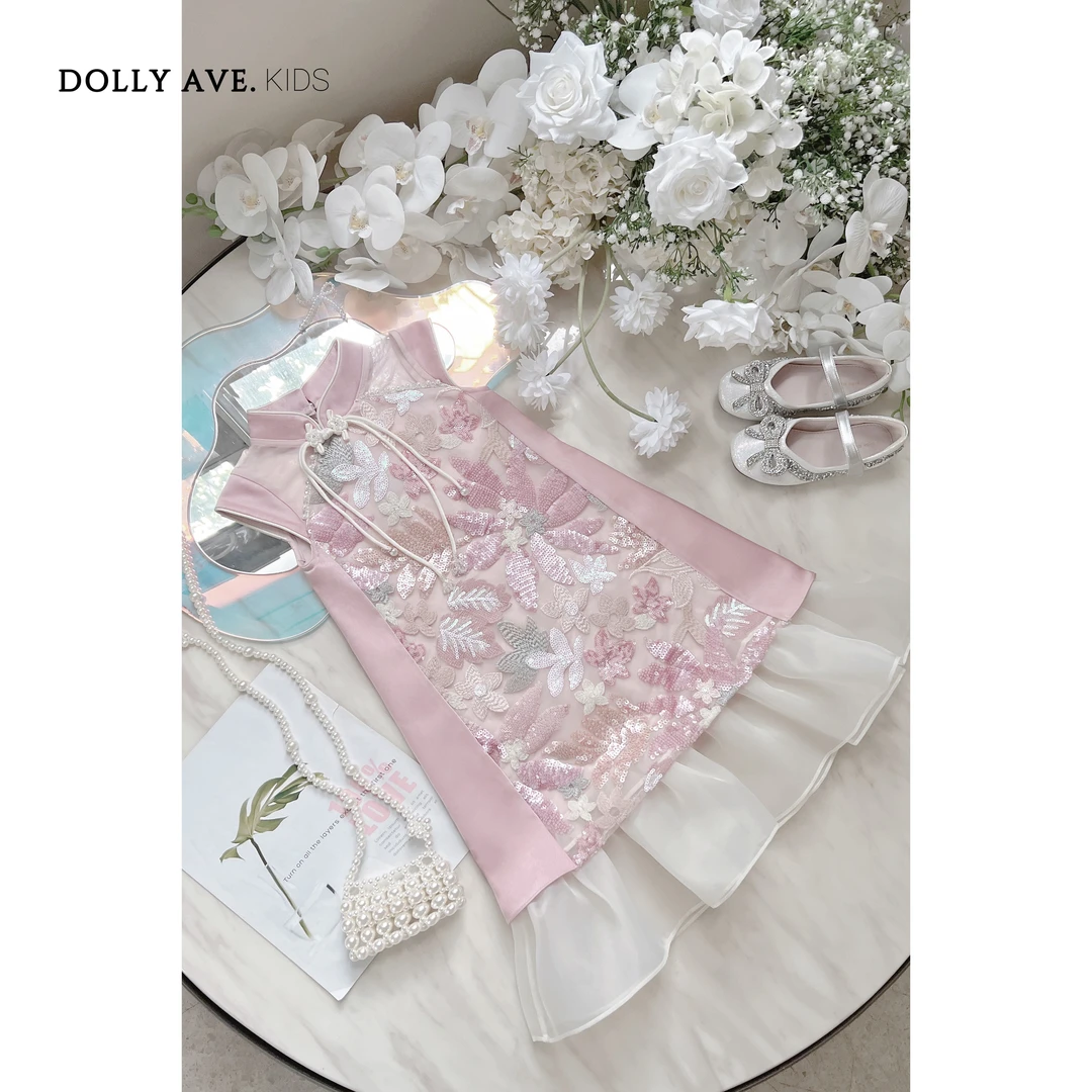 【狂欢季】Dolly Ave 江悦 新中式汉元素气质女童盘扣古风连衣裙
