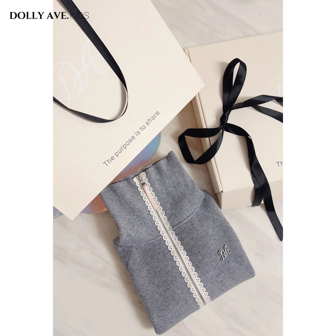 【现货】Dolly Ave 黑标安迪绒 甜美女童高弹舒适休闲翻领毛织套装