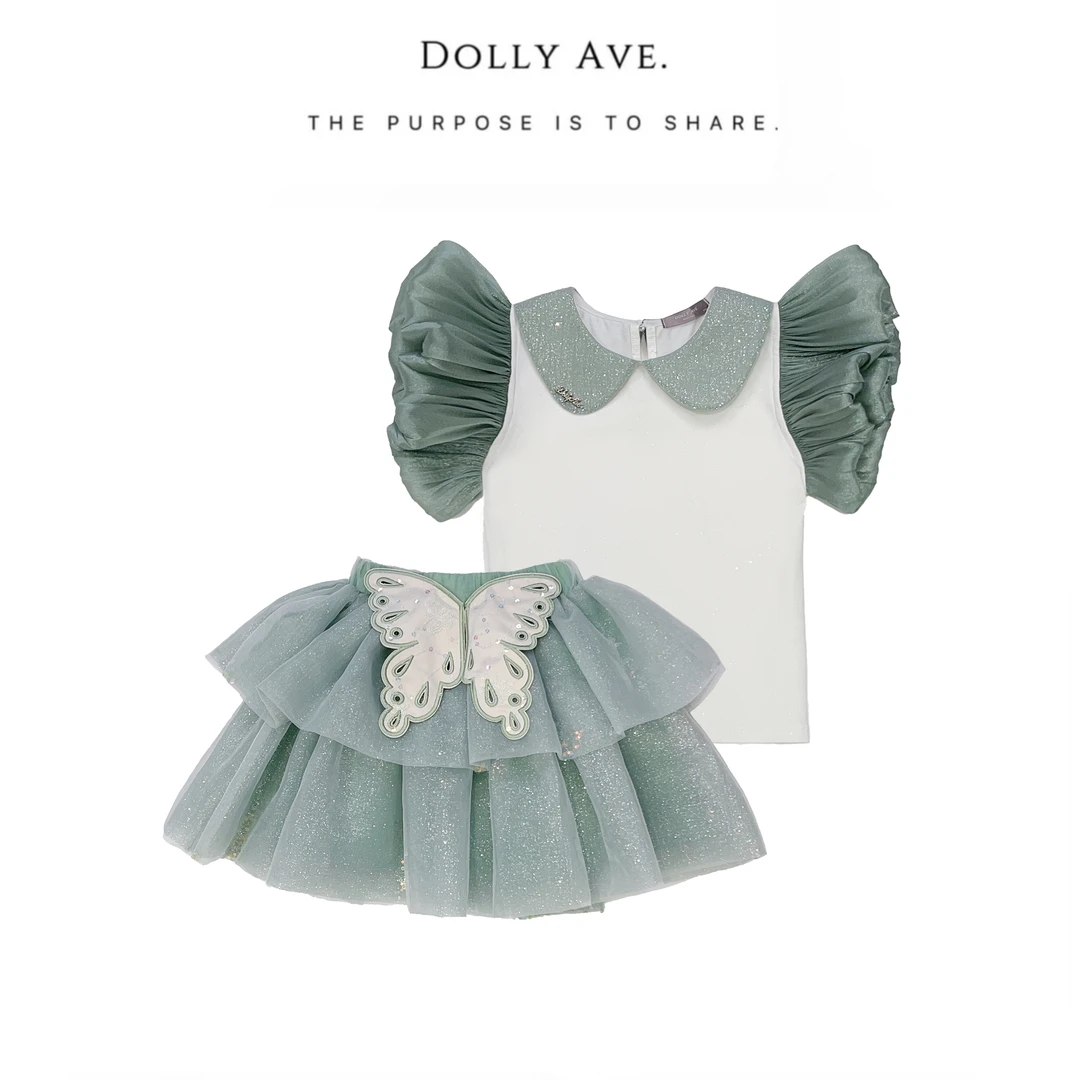 【狂欢季】Dolly Ave 森鹿 气质精致公主女童蝴蝶结套装连衣裙
