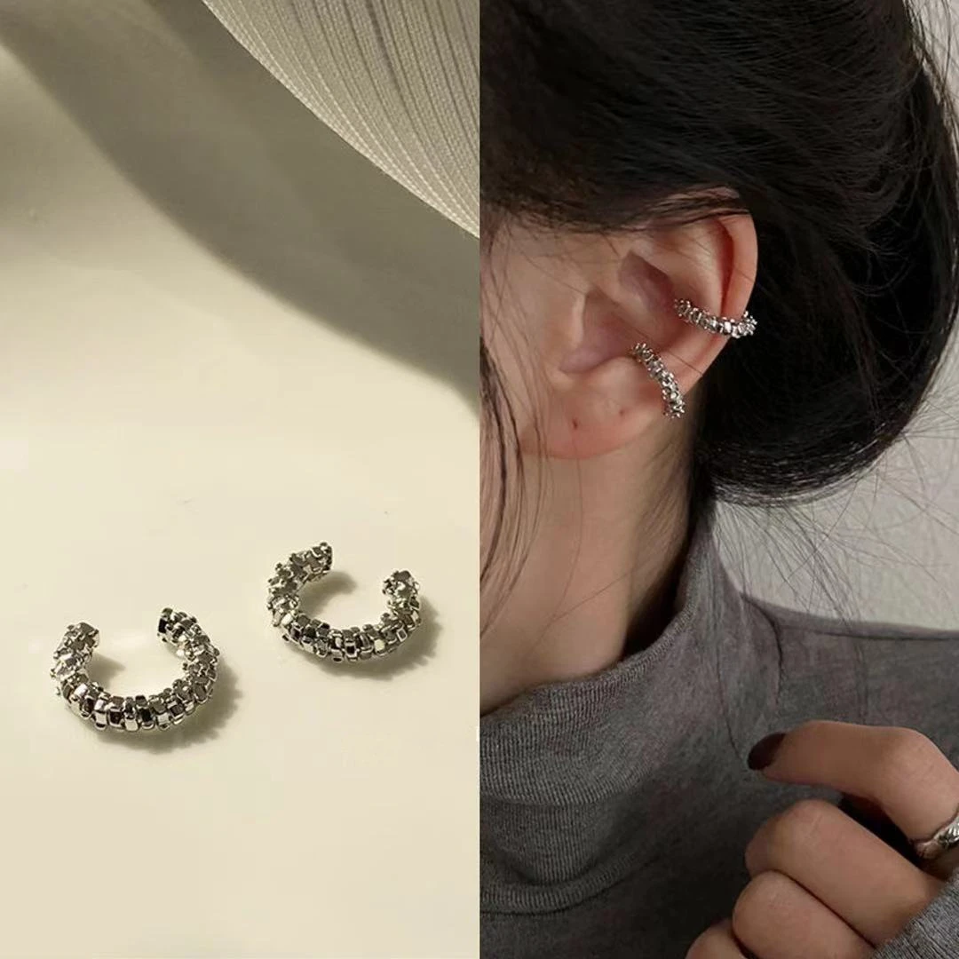 精致个性超闪小齿轮耳骨夹女超仙气质百搭无耳洞耳夹潮网红高级感
