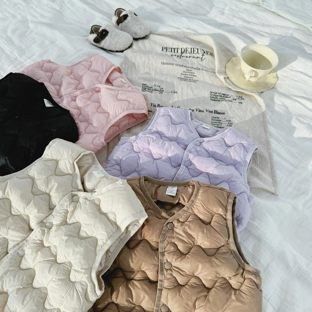 【身高+15CM拍】儿童小马甲棉秋冬新款韩系糖果色女童保暖纯色M1