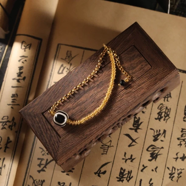 壹加安琪｜手工设计g眼玛瑙银镶手链多样性发一