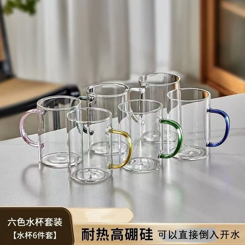 高硼硅玻璃杯家用透明茶杯玻璃喝水杯耐热玻璃绿茶杯大容量泡茶杯