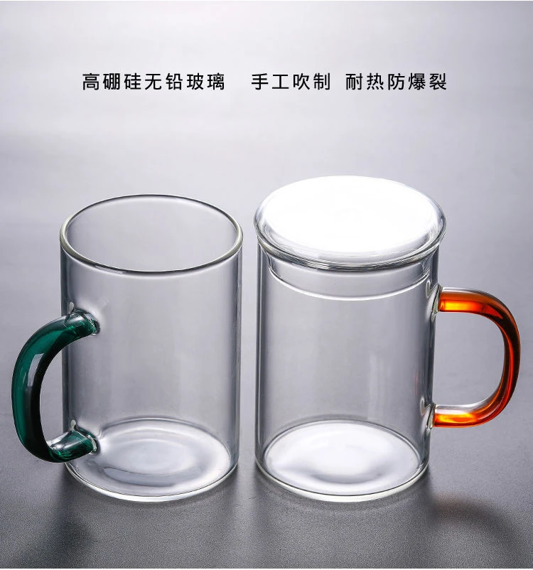 高硼硅玻璃杯透明耐热绿茶杯家用手工玻璃泡茶杯喝水杯花茶杯单层